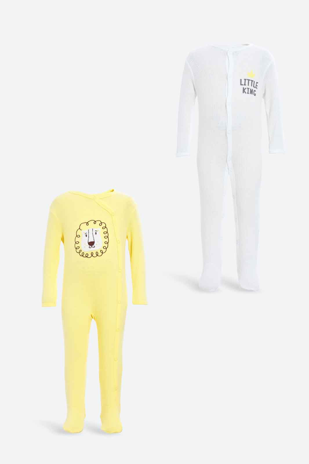 Redtag-Lion-Applique-2Pc-Sleepsuit-Boy-Category:Sleepsuits,-Colour:Orange,-Deals:New-In,-Dept:New-Born,-Filter:Baby-(0-to-12-Mths),-NBF-Sleepsuits,-New-In-NBF-APL,-Non-Sale,-S23A,-Section:Boys-(0-to-14Yrs)-Baby-0 to 12 Months