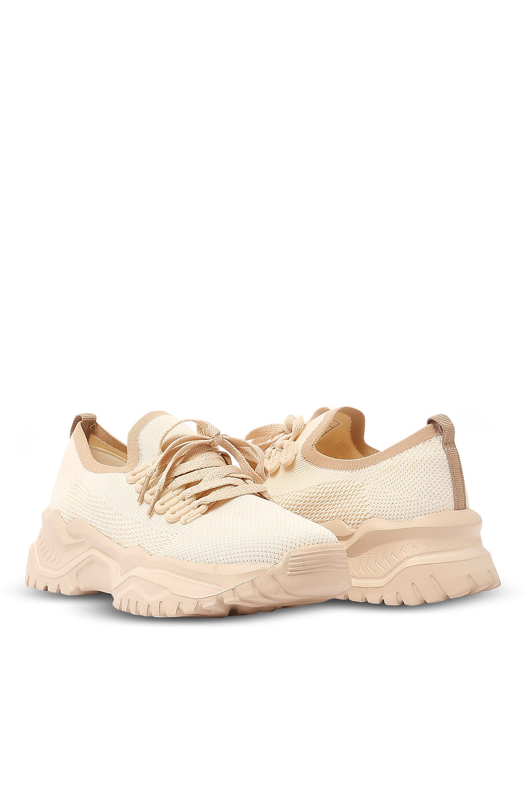 Redtag-Beige-Lace-Up-Sneaker-Category:Trainers,-Colour:Beige,-Deals:New-In,-Filter:Women's-Footwear,-N/A,-New-In-Women-FOO,-Non-Sale,-S23A,-Section:Women,-Women-Trainers-Women's-