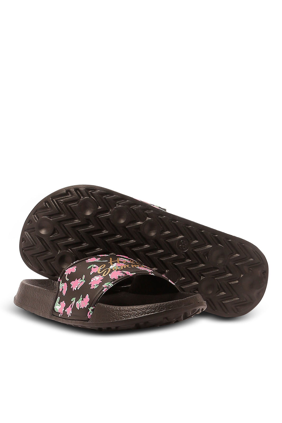Redtag-Black-Floral-Print-Slide-Category:Flip-Flops,-Colour:Black,-Deals:New-In,-Filter:Women's-Footwear,-N/A,-New-In-Women-FOO,-Non-Sale,-S23A,-Section:Women,-Women-Flip-Flops-Women's-