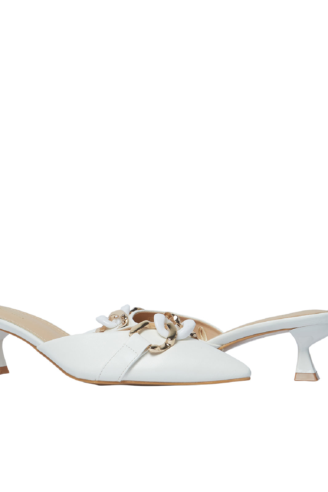 Redtag-White-Mule-With-Chaain-Trim-Category:Formal-Shoes,-Colour:White,-Deals:New-In,-Filter:Women's-Footwear,-N/A,-New-In-Women-FOO,-Non-Sale,-S23A,-Section:Women,-Women-Formal-Shoes-Women's-