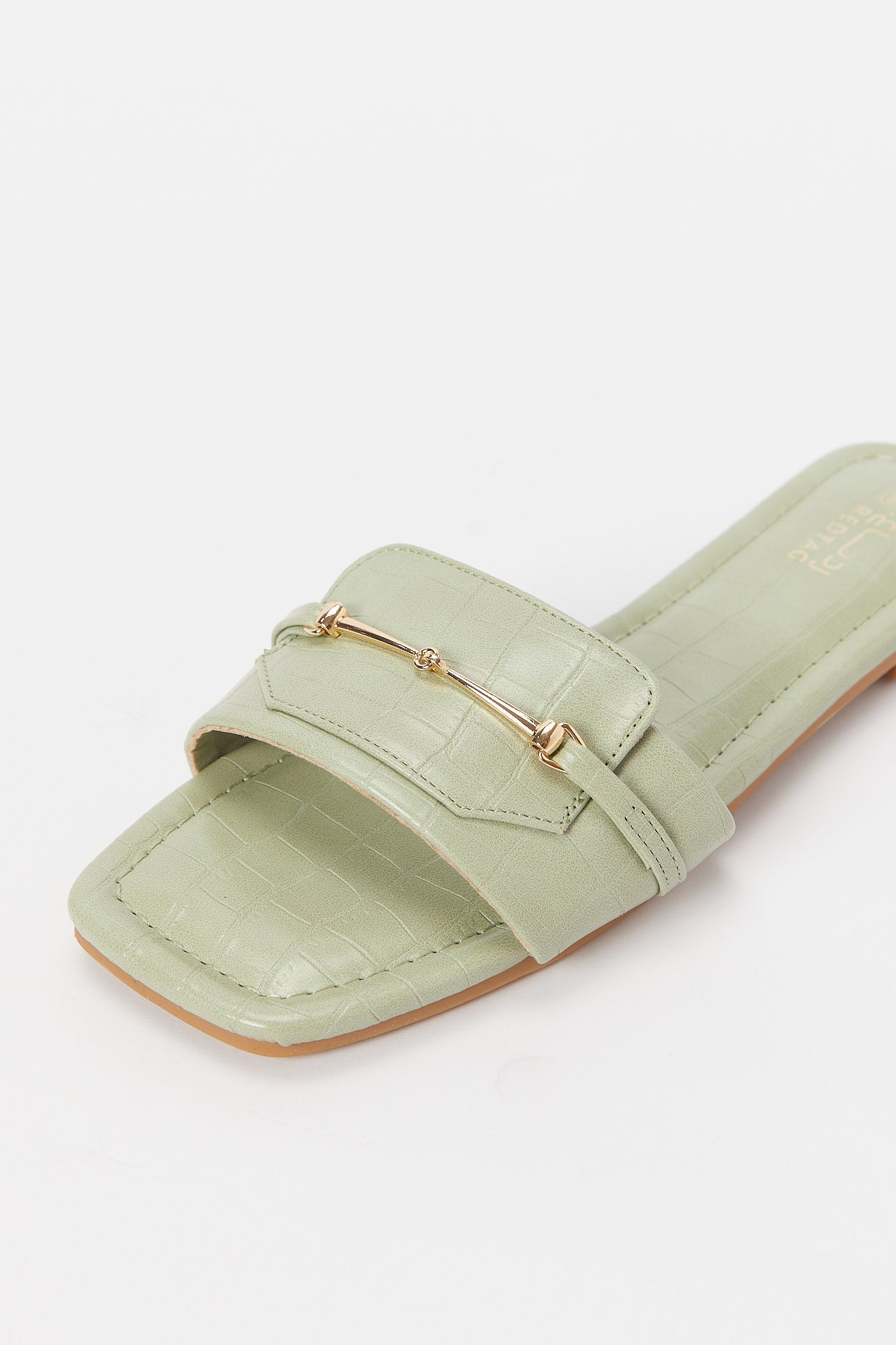 Redtag-Green-Croc-Pu-Mule-Category:Sandals,-Colour:Green,-Deals:New-In,-Filter:Women's-Footwear,-H1:FOO,-H2:LAD,-H3:SAF,-H4:SAN,-LEC-Sandals,-N/A,-New-In-Women-FOO,-Non-Sale,-S23A,-Season:S23A,-Section:Women-Women's-