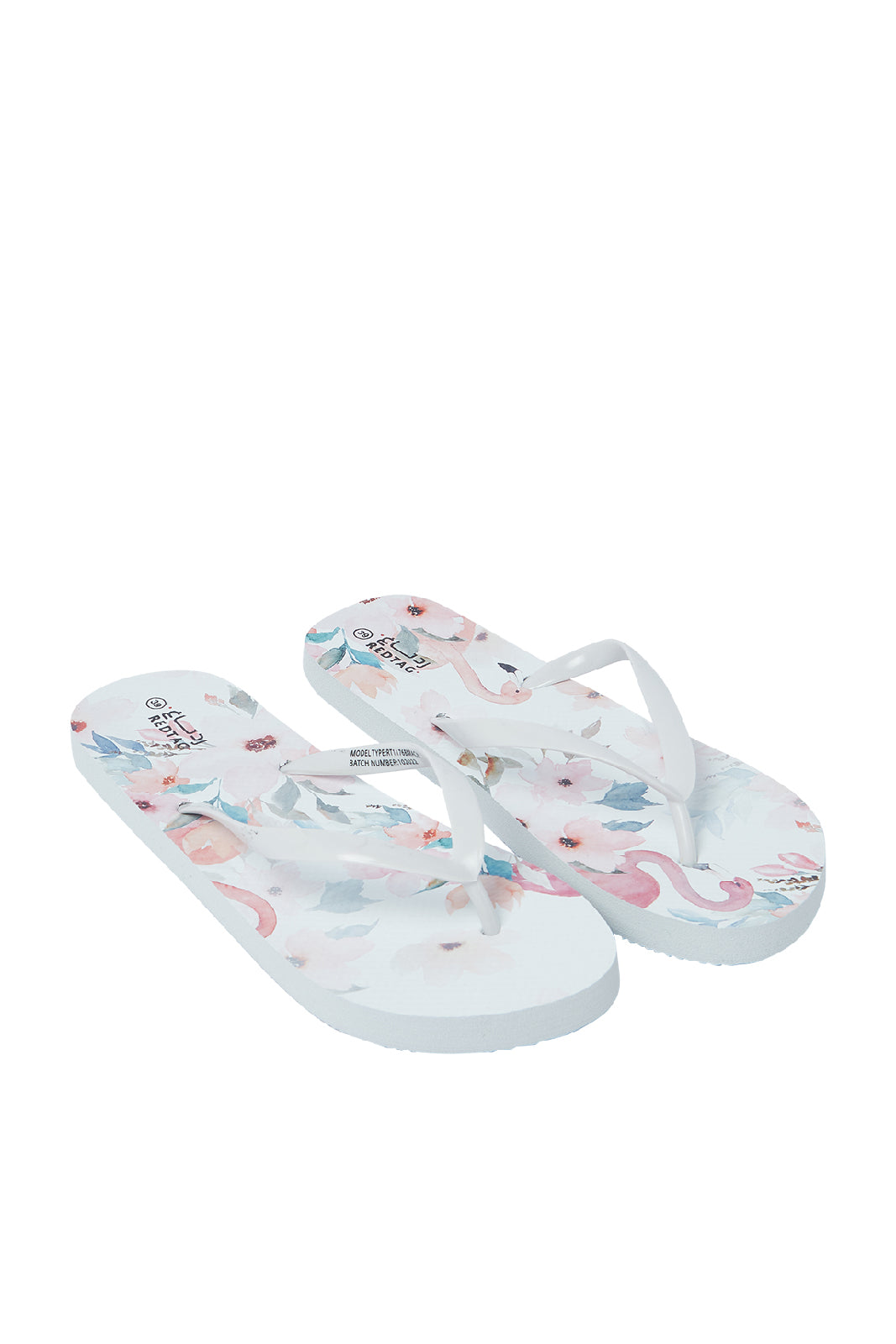 Redtag-White-Flamingo-Print-Flip-Flop-Category:Flip-Flops,-Colour:White,-Deals:New-In,-Filter:Women's-Footwear,-N/A,-New-In-Women-FOO,-Non-Sale,-S23A,-Section:Women,-Women-Flip-Flops-Women's-