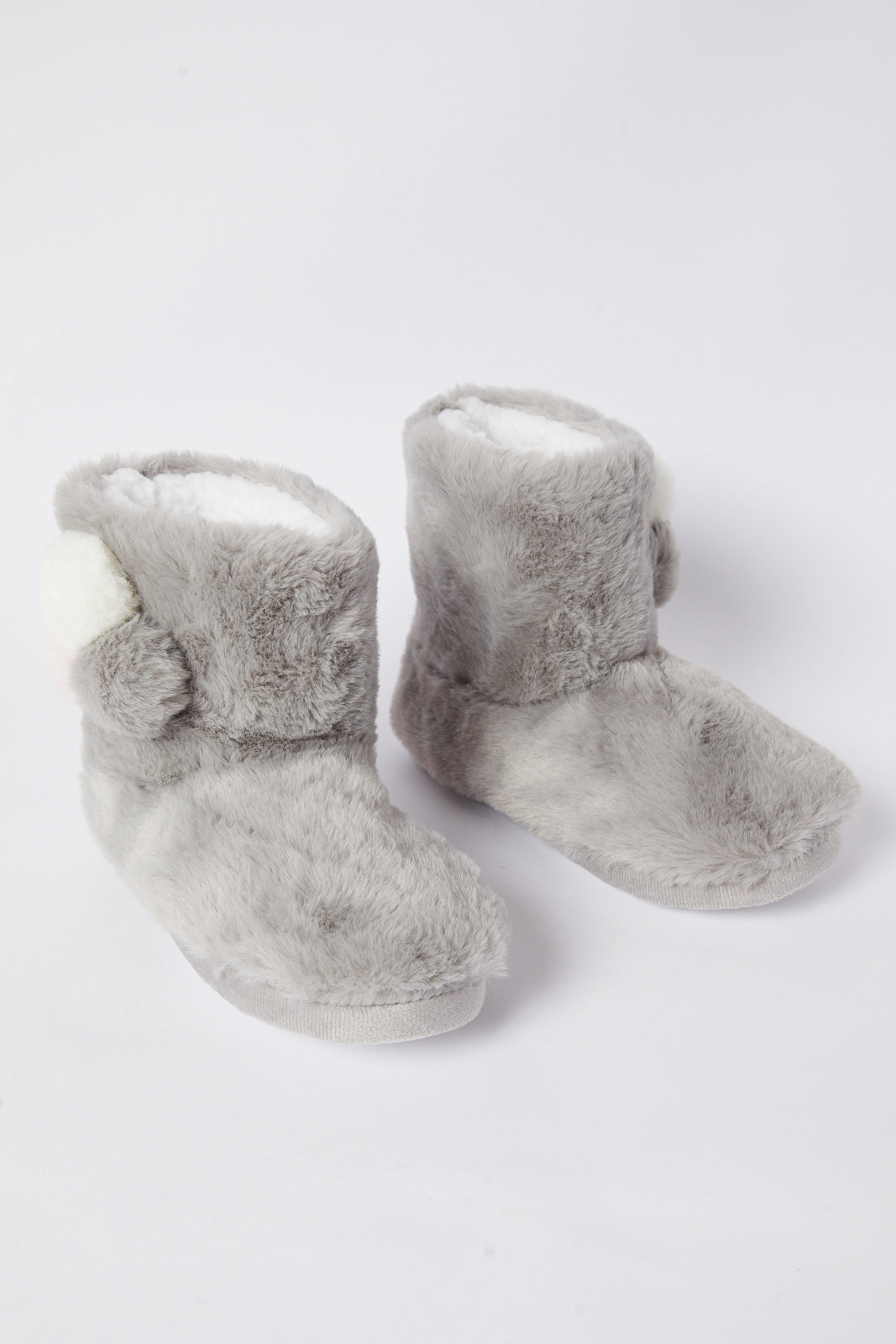 Redtag-Pom-Pom-Booty-Slipper-Category:Slippers,-Colour:Grey,-Deals:New-In,-Filter:Women's-Footwear,-N/A,-New-In-Women-FOO,-Non-Sale,-S23A,-Section:Women,-Women-Slippers-Women's-