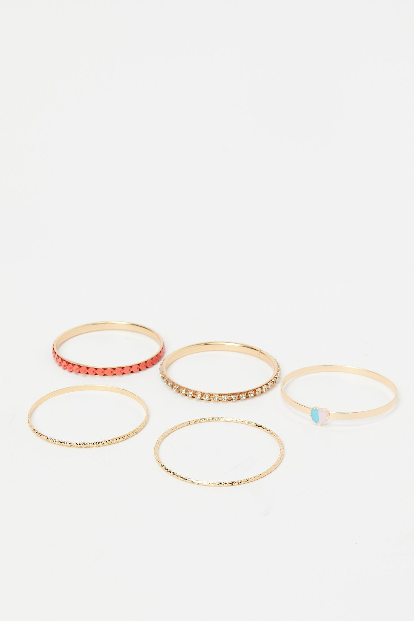Redtag-Bracelet-Category:Jewellery,-Colour:Assorted,-Deals:New-In,-Dept:Girls,-Filter:Girls-Accessories,-GIR-Jewellery,-H1:ACC,-H2:GIR,-H3:GIA,-H4:JWL,-HACJWL,-New-In,-New-In-GIR-ACC,-Non-Sale,-Packs,-S23A,-Season:S23B,-Section:Girls-(0-to-14Yrs),-Set:Set-of-5,-Style:BANGLE-Girls-