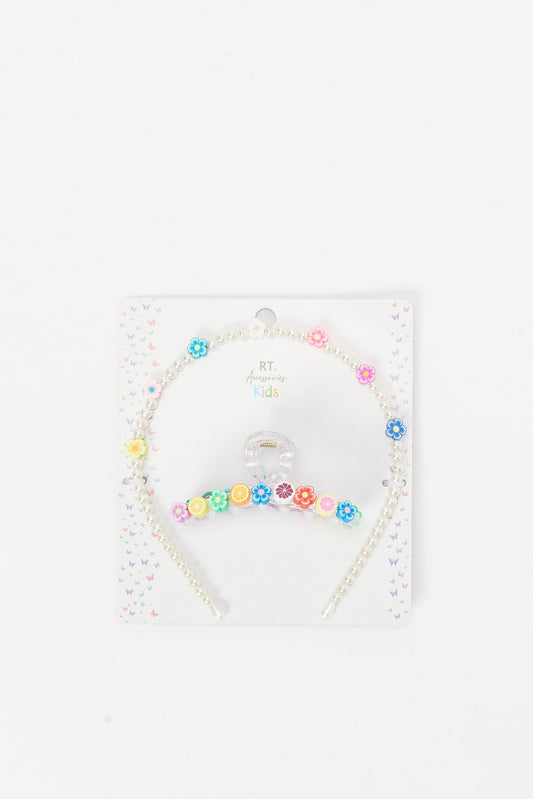 Redtag-S/1-Headband+S/1-Hair-Claw-Category:Hair-Accessories,-Colour:Assorted,-Deals:New-In,-Dept:Girls,-Filter:Girls-Accessories,-GIR-Hair-Accessories,-H1:ACC,-H2:GIR,-H3:GIA,-H4:HAC,-New-In,-New-In-GIR-ACC,-Non-Sale,-S23A,-Season:S23B,-Section:Girls-(0-to-14Yrs)-Girls-