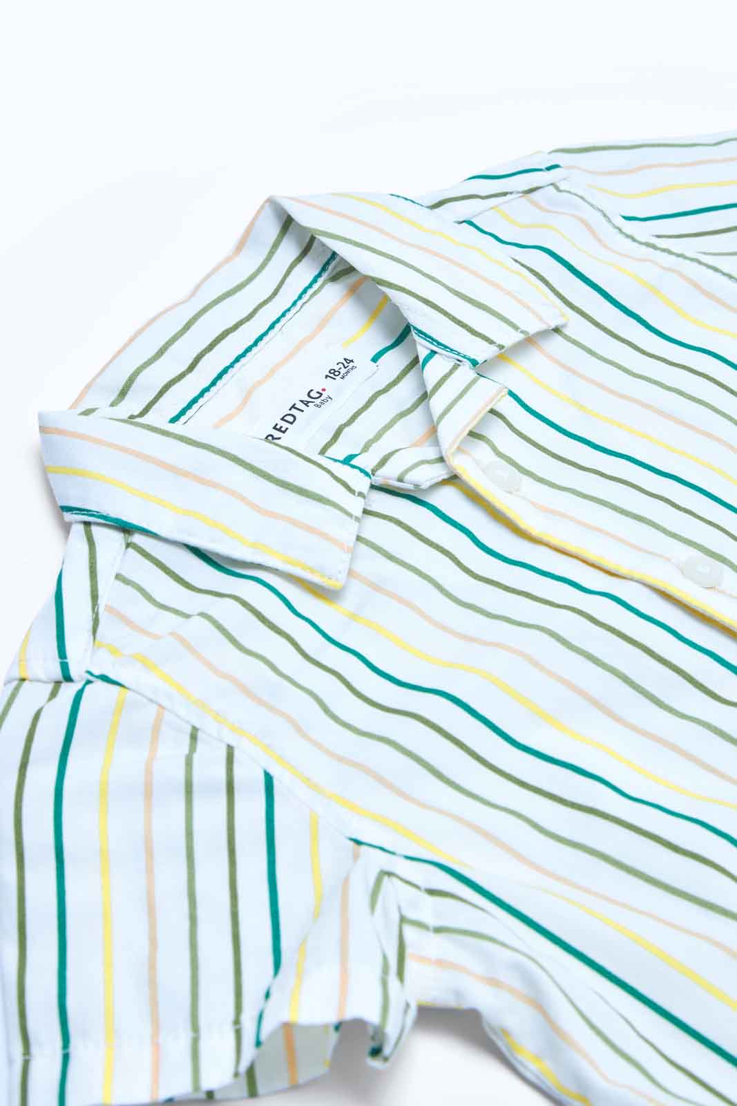 Redtag-Boys-White-Multi-Stripe-Ss-Shirt-Category:Shirts,-Colour:White,-Deals:2-FOR-69,-Deals:New-In,-Dept:Boys,-Filter:Infant-Boys-(3-to-24-Mths),-INB-Shirts,-MQN,-New-In-INB-APL,-Non-Sale,-S23B,-Section:Boys-(0-to-14Yrs)-Infant-Boys-3 to 24 Months