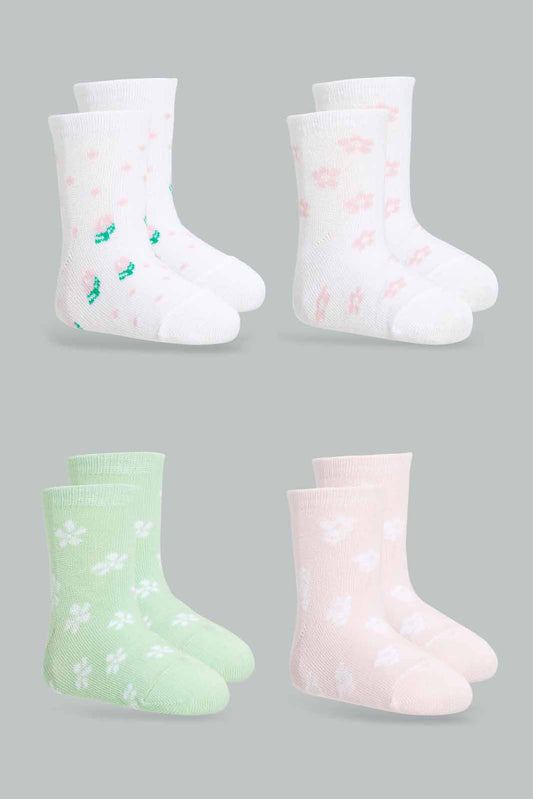 Baby Girls Assorted Ankle Socks (Pack of 4)