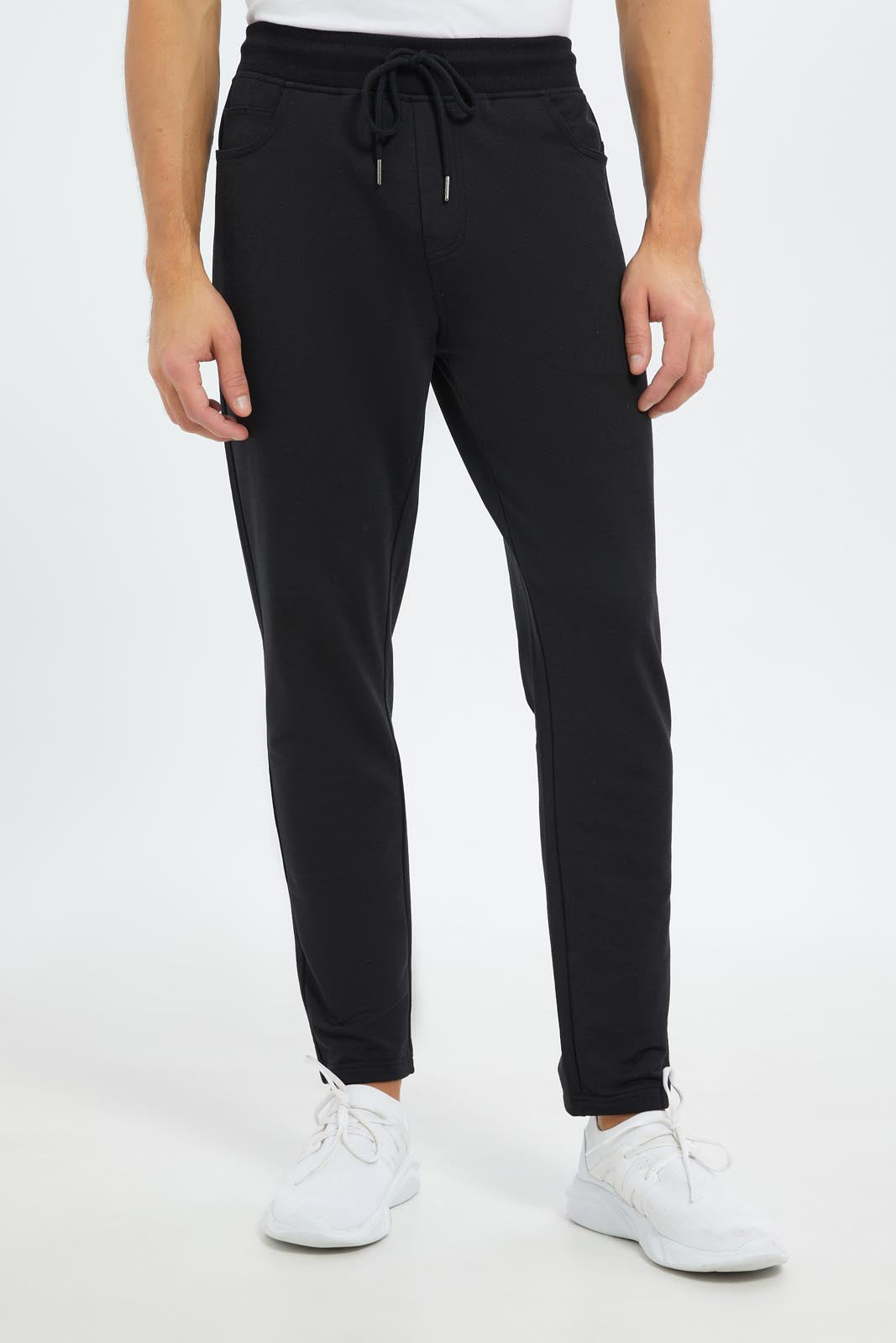 Redtag-Men-Black-5-Pocket-Track-Pant-Category:Joggers,-Colour:Black,-Deals:New-In,-Dept:Menswear,-Filter:Men's-Clothing,-Men-Joggers,-New-In-Men-APL,-Non-Sale,-S23B,-Section:Men-Men's-