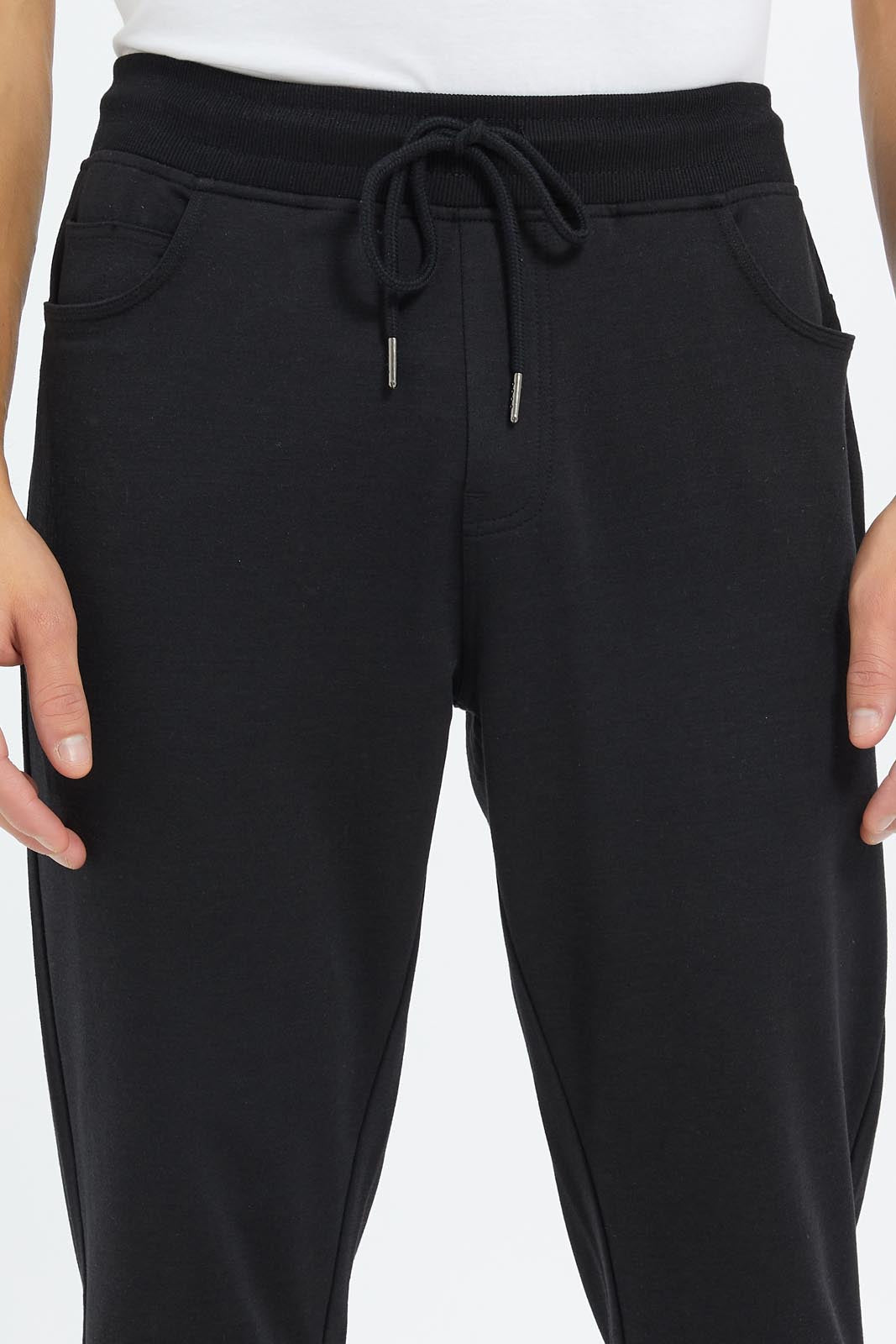 Redtag-Men-Black-5-Pocket-Track-Pant-Category:Joggers,-Colour:Black,-Deals:New-In,-Dept:Menswear,-Filter:Men's-Clothing,-Men-Joggers,-New-In-Men-APL,-Non-Sale,-S23B,-Section:Men-Men's-