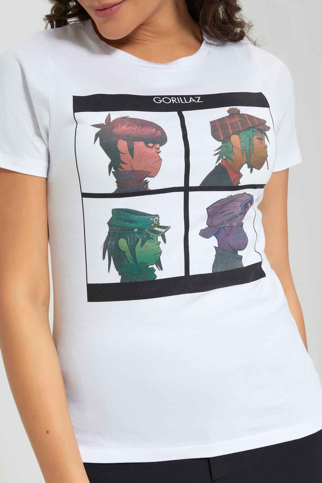 Redtag-Women-White-Gorrillaz-Printed-T-Shirt-Category:T-Shirts,-Colour:White,-Deals:New-In,-Dept:Ladieswear,-FF,-Filter:Women's-Clothing,-New-In-Women-APL,-Non-Sale,-Section:Women,-W22B,-Women-T-Shirts-Women's-