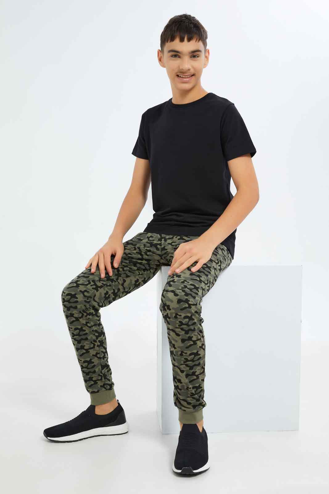 Redtag-Boys-Olive-C-Active-Pants-BSR-Joggers,-Category:Joggers,-Colour:Green,-Deals:New-In,-Dept:Boys,-Filter:Senior-Boys-(8-to-14-Yrs),-New-In-BSR-APL,-Non-Sale,-S23B,-Section:Boys-(0-to-14Yrs)-Senior-Boys-9 to 14 Years