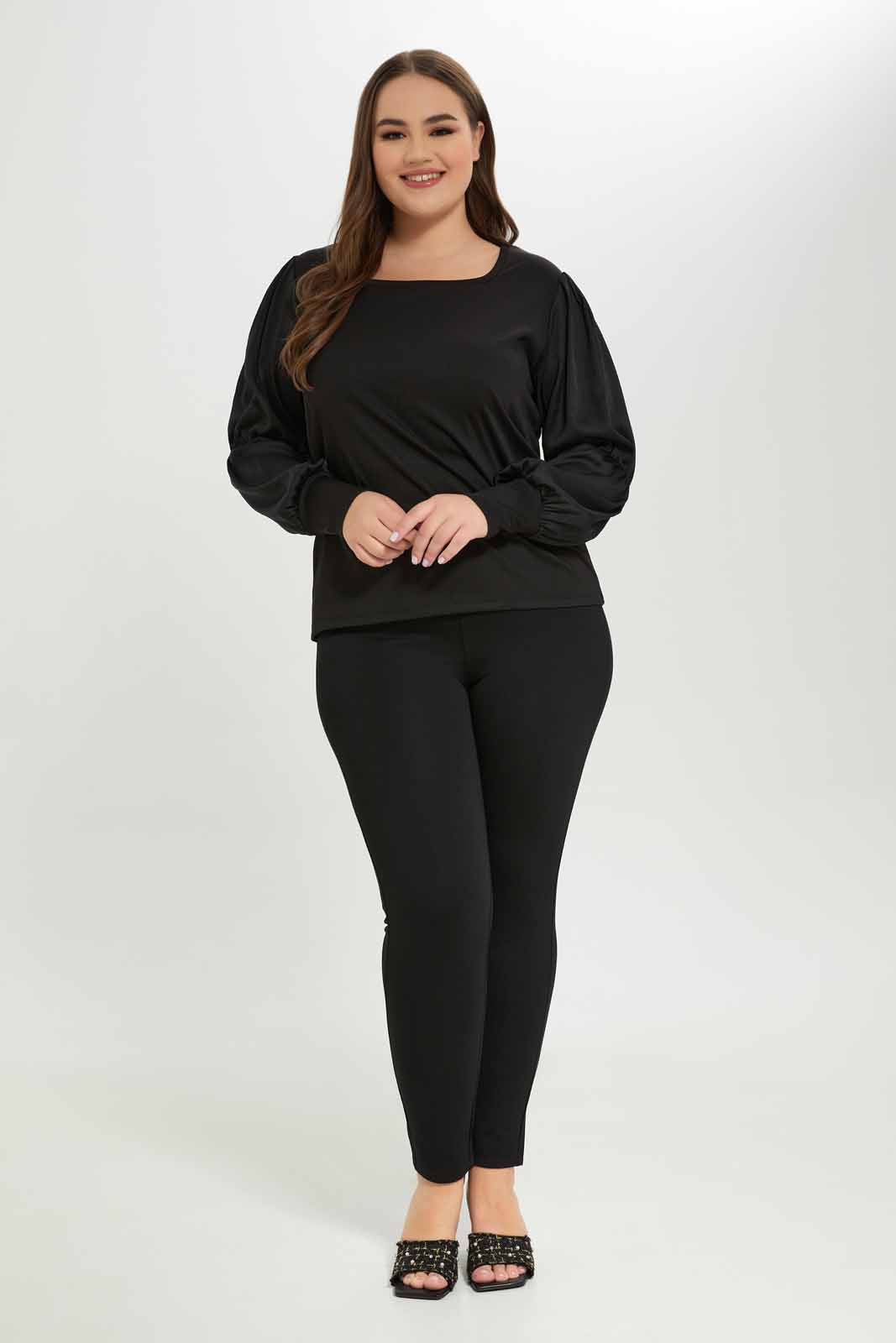 Redtag-Women-Satin-Sleeve-Blouse-Category:Blouses,-Colour:Black,-Deals:New-In,-Dept:Ladieswear,-Filter:Plus-Size,-LDP-Blouses,-New-In-LDP-APL,-Non-Sale,-S23A,-Section:Women-Women's-