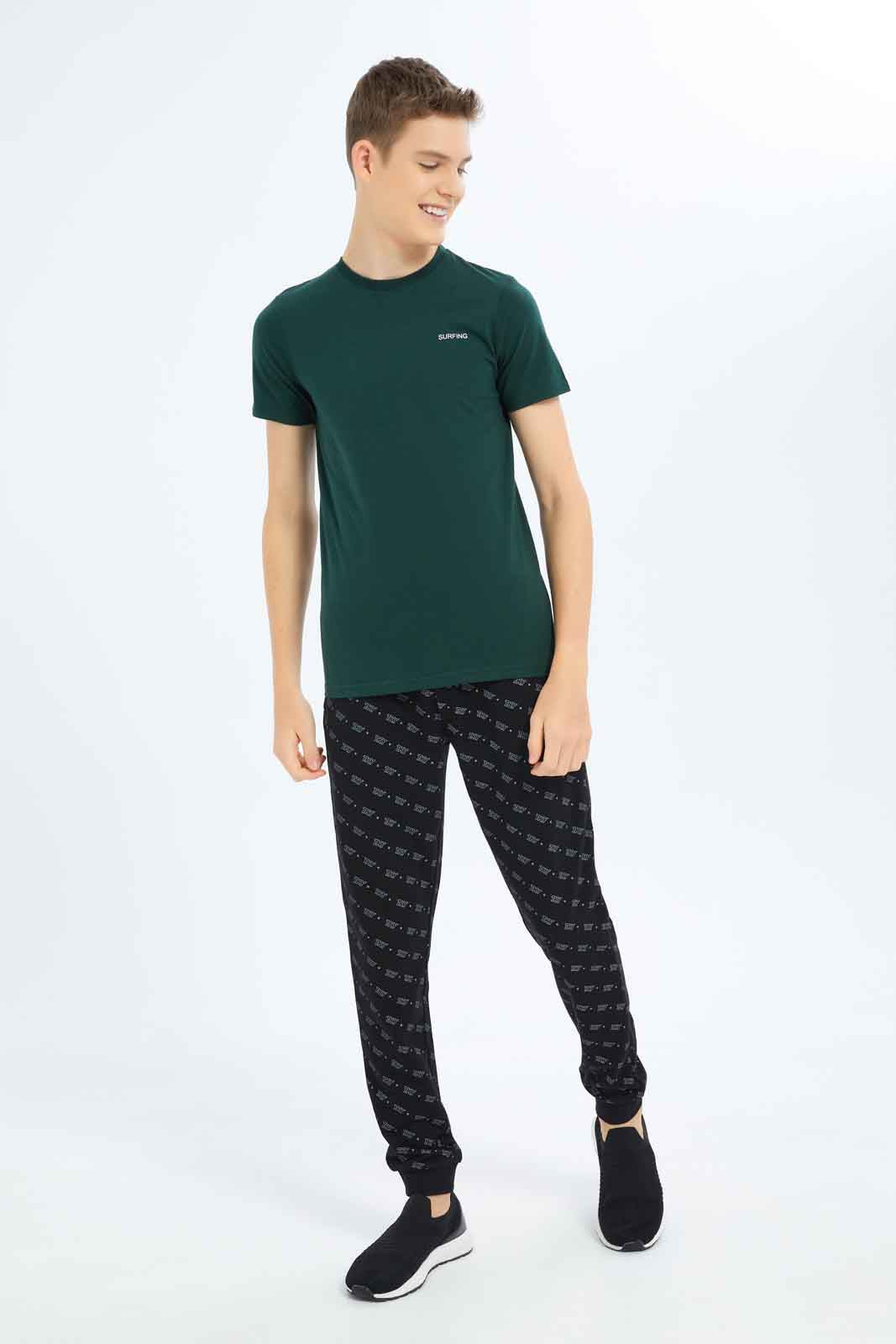Redtag-Boys-Grey-Mel/Olive-2-Pc-Pack-Short-Sleeve-Tshirt-BSR-T-Shirts,-Category:T-Shirts,-Colour:Assorted,-Deals:New-In,-Dept:Boys,-Filter:Senior-Boys-(8-to-14-Yrs),-New-In-BSR-APL,-Non-Sale,-S23B,-Section:Boys-(0-to-14Yrs)-Senior-Boys-9 to 14 Years