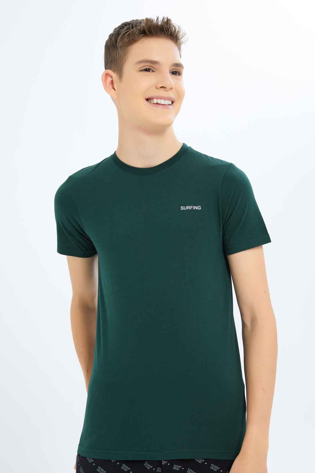 Redtag-Boys-Grey-Mel/Olive-2-Pc-Pack-Short-Sleeve-Tshirt-BSR-T-Shirts,-Category:T-Shirts,-Colour:Assorted,-Deals:New-In,-Dept:Boys,-Filter:Senior-Boys-(8-to-14-Yrs),-New-In-BSR-APL,-Non-Sale,-S23B,-Section:Boys-(0-to-14Yrs)-Senior-Boys-9 to 14 Years