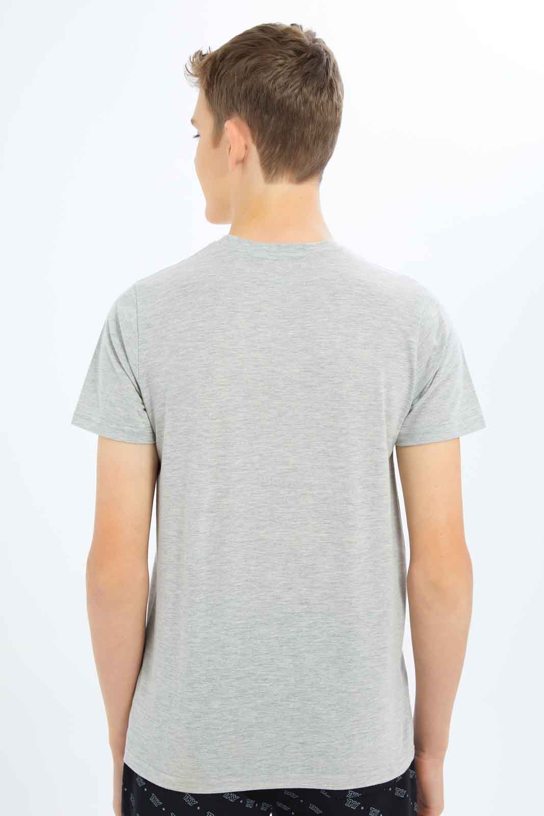 Redtag-Boys-Grey-Mel/Olive-2-Pc-Pack-Short-Sleeve-Tshirt-BSR-T-Shirts,-Category:T-Shirts,-Colour:Assorted,-Deals:New-In,-Dept:Boys,-Filter:Senior-Boys-(8-to-14-Yrs),-New-In-BSR-APL,-Non-Sale,-S23B,-Section:Boys-(0-to-14Yrs)-Senior-Boys-9 to 14 Years