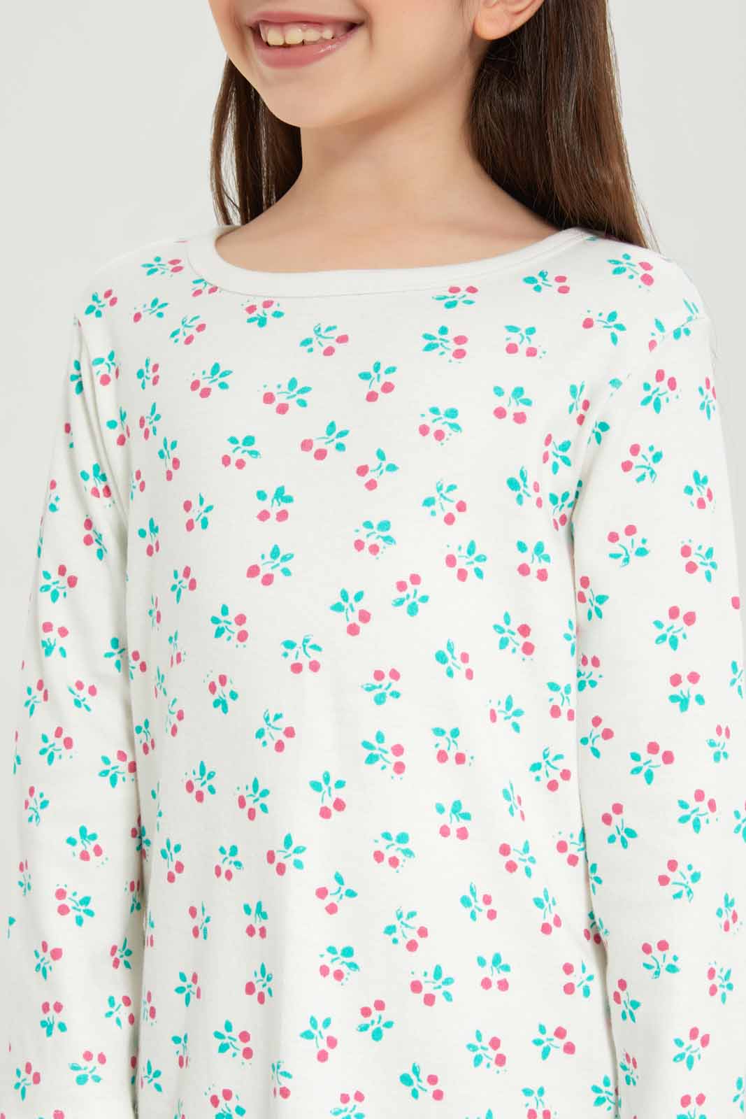 Redtag-Girls-Beige-Floral-Print-Night-Shirt-Category:Nightshirts,-Colour:Beige,-Deals:New-In,-Dept:Girls,-Filter:Girls-(2-to-8-Yrs),-GIR-Nightshirts,-New-In-GIR-APL,-Non-Sale,-S23A,-Section:Girls-(0-to-14Yrs)-Girls-
