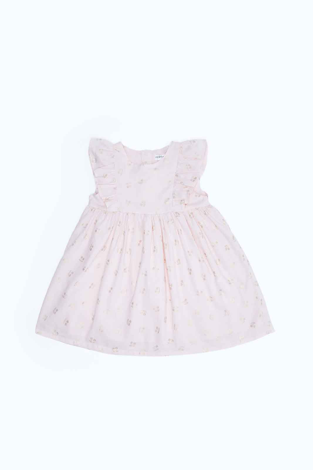 Redtag-Girls-Dusty-Pink-Cherry-Aop-Dress-Category:Dresses,-Colour:Apricot,-Deals:New-In,-Dept:Girls,-Filter:Infant-Girls-(3-to-24-Mths),-ING-Dresses,-MQN,-New-In-ING-APL,-Non-Sale,-S23B,-Section:Girls-(0-to-14Yrs)-Infant-Girls-3 to 24 Months