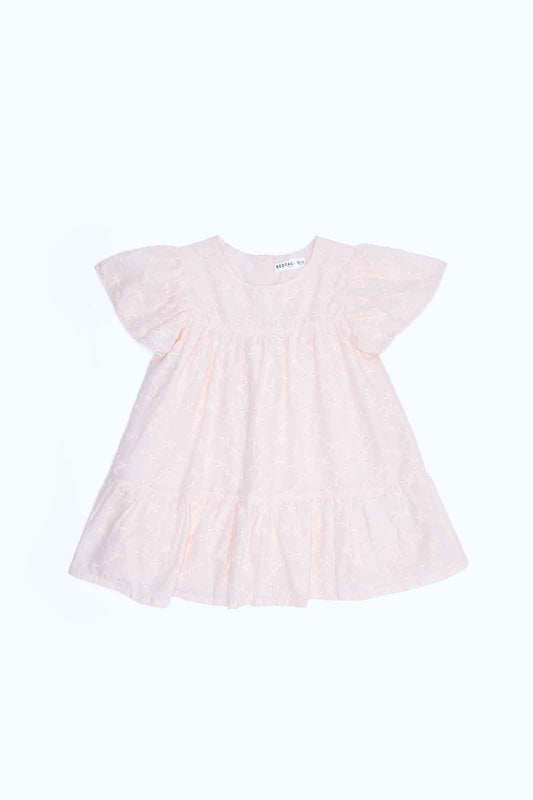 Redtag-Girls-Coral-All-Over-Emdroidery-Dress-Category:Dresses,-Colour:Orange,-Deals:2-FOR-89,-Deals:New-In,-Dept:Girls,-Filter:Infant-Girls-(3-to-24-Mths),-ING-Dresses,-MQN,-New-In-ING-APL,-Non-Sale,-S23B,-Section:Girls-(0-to-14Yrs)-Infant-Girls-3 to 24 Months