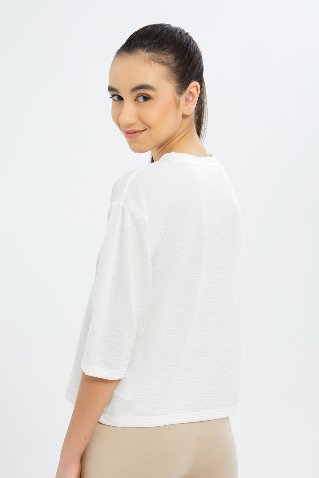 Redtag-Girls-White-Photoprint-Boxy-T-Shirt-Category:T-Shirts,-Colour:White,-Deals:2-FOR-69,-Deals:New-In,-Dept:Girls,-Filter:Senior-Girls-(8-to-14-Yrs),-GSR-T-Shirts,-H1:KWR,-H2:GSR,-H3:TSH,-H4:CAT,-New-In-GSR-APL,-Non-Sale,-S23A,-Season:S23A,-Section:Girls-(0-to-14Yrs)-Senior-Girls-9 to 14 Years