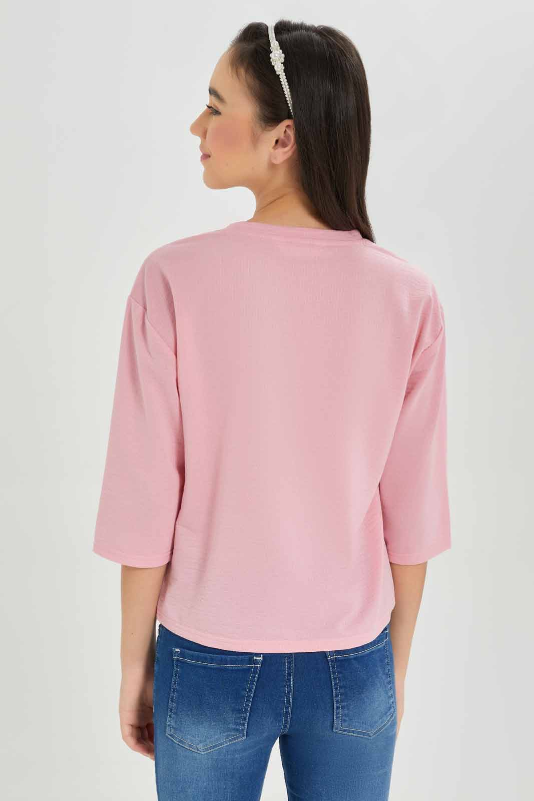 Redtag-Girls-Pink-Photoprint-Boxy-T-Shirt-Category:T-Shirts,-Colour:Apricot,-Deals:New-In,-Dept:Girls,-Filter:Senior-Girls-(8-to-14-Yrs),-GSR-T-Shirts,-New-In-GSR-APL,-Non-Sale,-S23A,-Section:Girls-(0-to-14Yrs)-Senior-Girls-9 to 14 Years