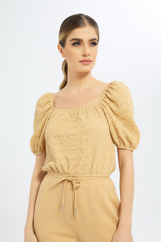 Redtag-Women-Sand-Crop-Top-Category:Tops,-Colour:Sand,-Deals:New-In,-Dept:Ladieswear,-Filter:Women's-Clothing,-LDC,-LDC-Tops,-New-In-LDC-APL,-Non-Sale,-S23B,-Section:Women-Women's-
