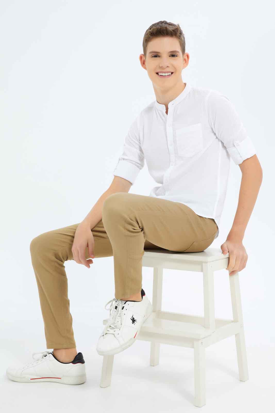 Redtag-Boys-White-Plain-Casual-Shirt-BSR-Shirts,-Category:Shirts,-Colour:White,-Deals:New-In,-Dept:Boys,-Filter:Senior-Boys-(8-to-14-Yrs),-New-In-BSR-APL,-Non-Sale,-S23B,-Section:Boys-(0-to-14Yrs),-VLM-Senior-Boys-9 to 14 Years