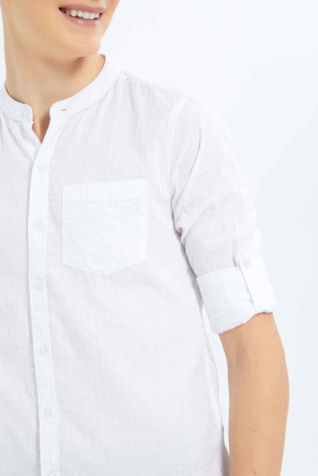 Redtag-Boys-White-Plain-Casual-Shirt-BSR-Shirts,-Category:Shirts,-Colour:White,-Deals:New-In,-Dept:Boys,-Filter:Senior-Boys-(8-to-14-Yrs),-New-In-BSR-APL,-Non-Sale,-S23B,-Section:Boys-(0-to-14Yrs),-VLM-Senior-Boys-9 to 14 Years