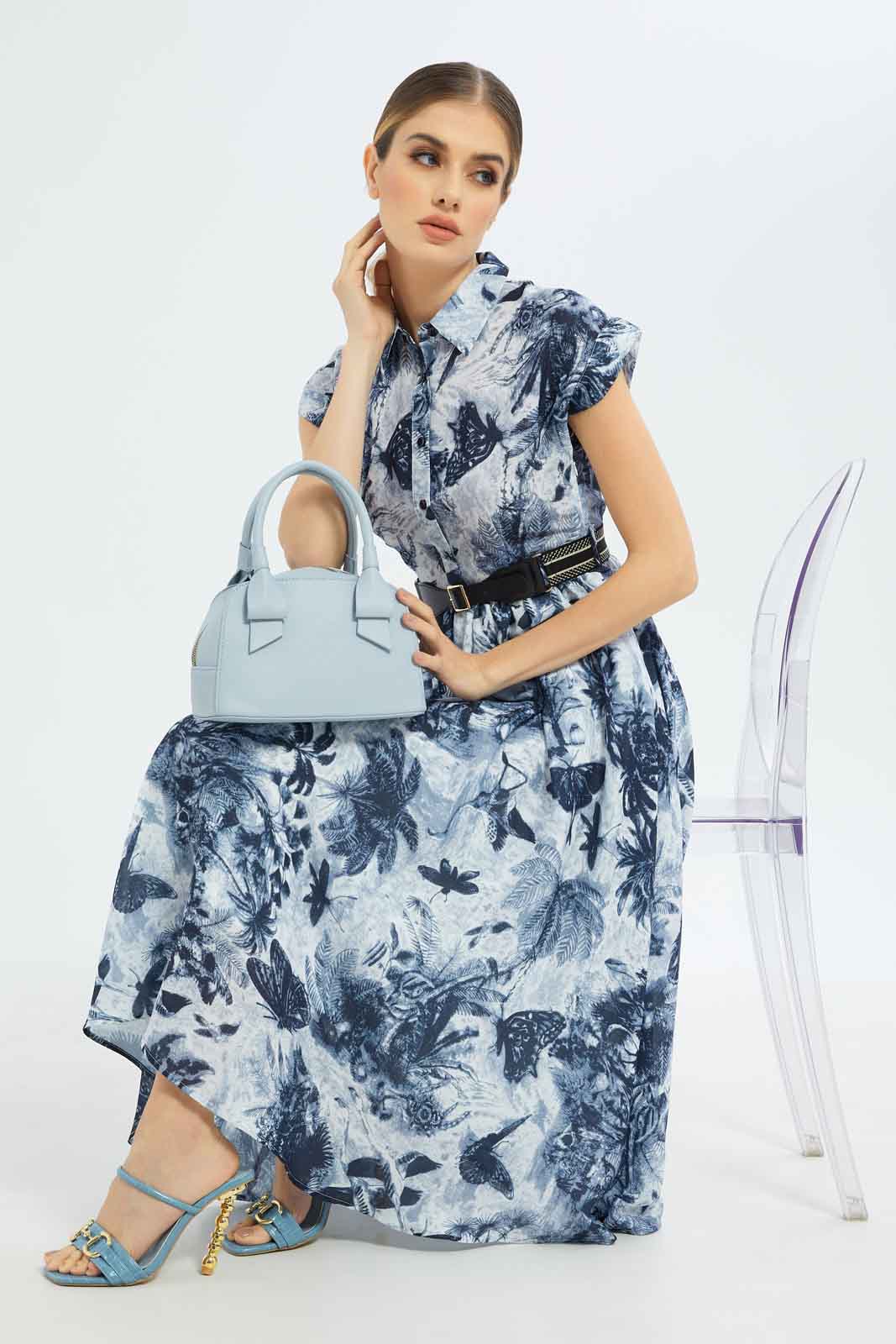 Women Navy Printed Dress