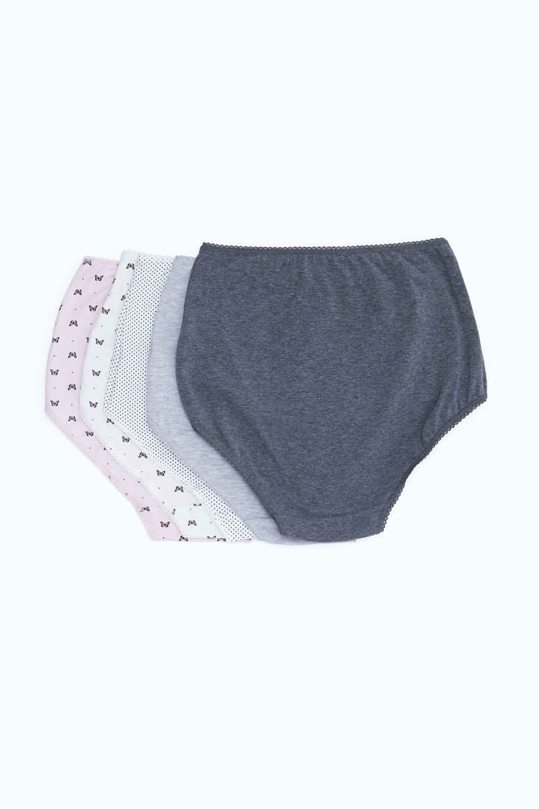 Redtag-Women-Assorted-Print/Plain-Mama-Briefs-(5-Pack)-365,-Category:Briefs,-Colour:Assorted,-Deals:New-In,-Dept:Ladieswear,-Filter:Women's-Clothing,-New-In-Women-APL,-Non-Sale,-Section:Women,-Women-Briefs--