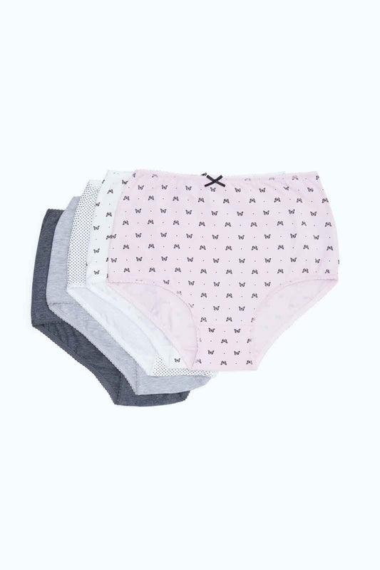 Redtag-Women-Assorted-Print/Plain-Mama-Briefs-(5-Pack)-365,-Category:Briefs,-Colour:Assorted,-Deals:New-In,-Dept:Ladieswear,-Filter:Women's-Clothing,-New-In-Women-APL,-Non-Sale,-Section:Women,-Women-Briefs--