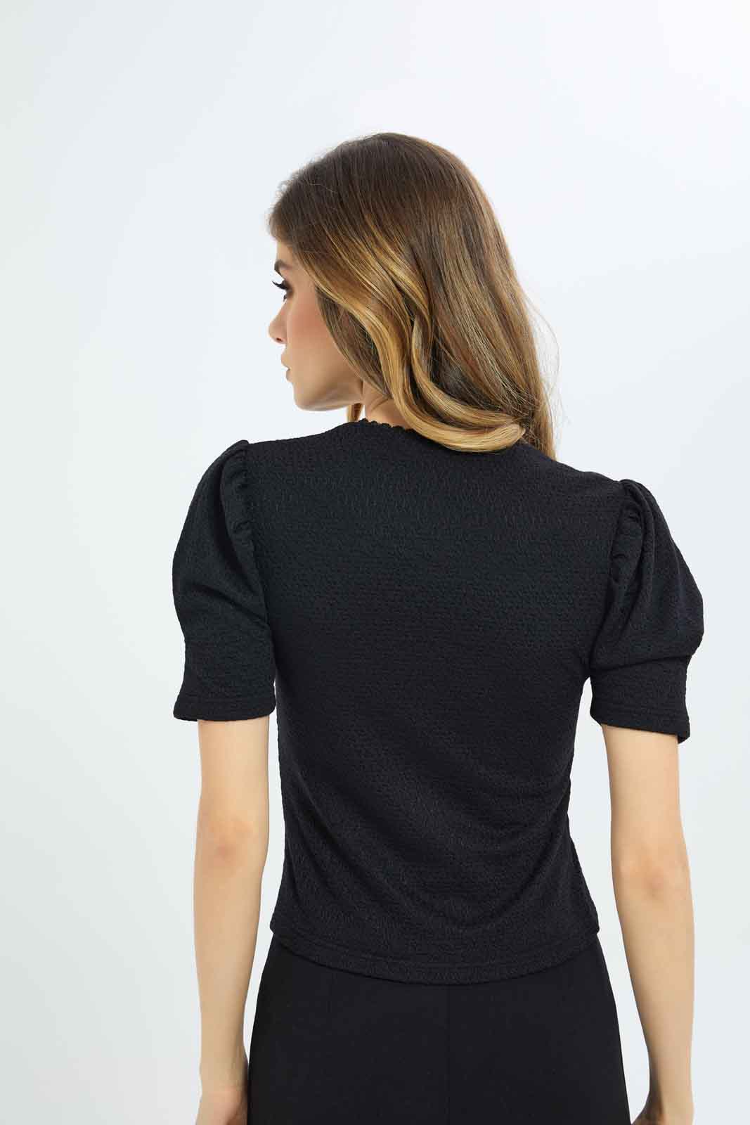 Redtag-Women-Black-Textured-Blouse-Category:Blouses,-Colour:Black,-Deals:New-In,-Dept:Ladieswear,-Filter:Women's-Clothing,-LDC,-LDC-Blouses,-New-In-LDC-APL,-Non-Sale,-S23B,-Section:Women-Women's-