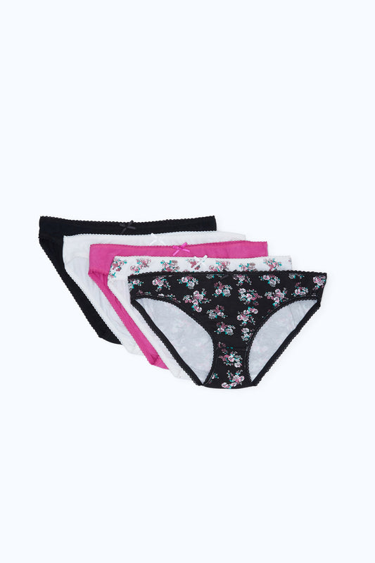 Redtag-Women-Assorted-Print/Plain-Bikini-Briefs-(5-Pack)-365,-Category:Briefs,-Colour:Assorted,-Deals:New-In,-Dept:Ladieswear,-Filter:Women's-Clothing,-H1:LWR,-H2:LDL,-H3:LIN,-H4:BRE,-New-In-Women-APL,-Non-Sale,-Season:365,-Section:Women,-Set:Set-of-5,-Women-Briefs--