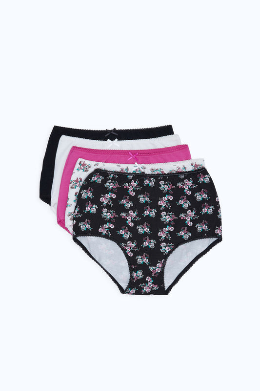 Redtag-Women-Assorted-Print/Plain-Mama-Briefs-(5-Pack)-365,-Category:Briefs,-Colour:Assorted,-Deals:New-In,-Dept:Ladieswear,-Filter:Women's-Clothing,-H1:LWR,-H2:LDL,-H3:LIN,-H4:BRE,-New-In-Women-APL,-Non-Sale,-Season:365,-Section:Women,-Set:Set-of-5,-Women-Briefs--