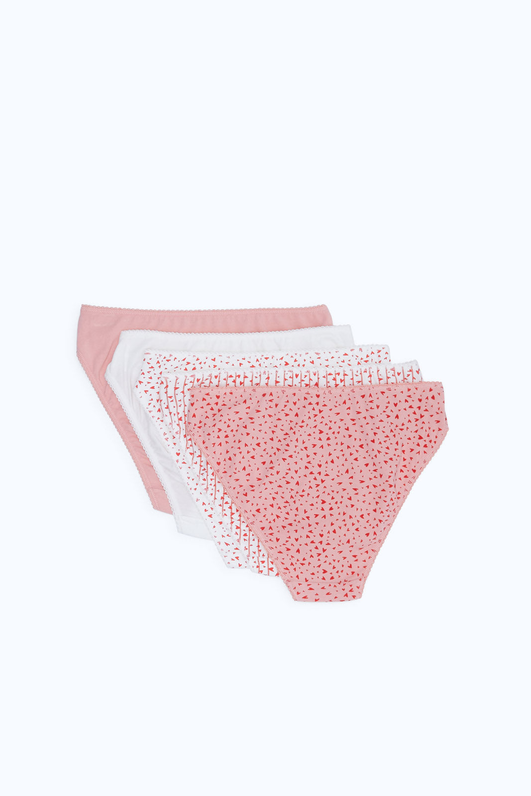 Redtag-Women-Assorted-Print/Plain-Hileg-Briefs-(5-Pack)-365,-Category:Briefs,-Colour:Assorted,-Deals:New-In,-Dept:Ladieswear,-Filter:Women's-Clothing,-H1:LWR,-H2:LDL,-H3:LIN,-H4:BRE,-New-In-Women-APL,-Non-Sale,-Season:365,-Section:Women,-Set:Set-of-5,-Women-Briefs--