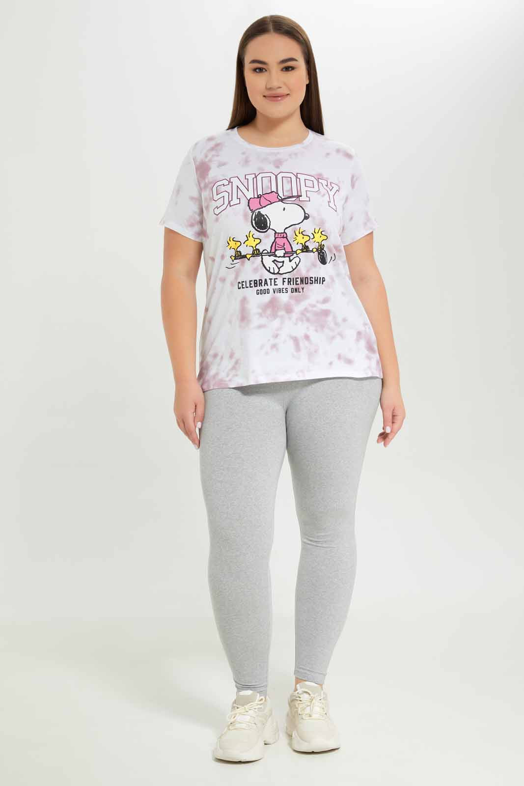 Redtag-Women-Tie-&-Dye-Snoopy-Placement-Print-T-Shirt-Category:T-Shirts,-CHA,-Colour:Assorted,-Deals:New-In,-Dept:Ladieswear,-Filter:Plus-Size,-LDP-T-Shirts,-New-In-LDP-APL,-Non-Sale,-S23A,-Section:Women,-TBL-Women's-