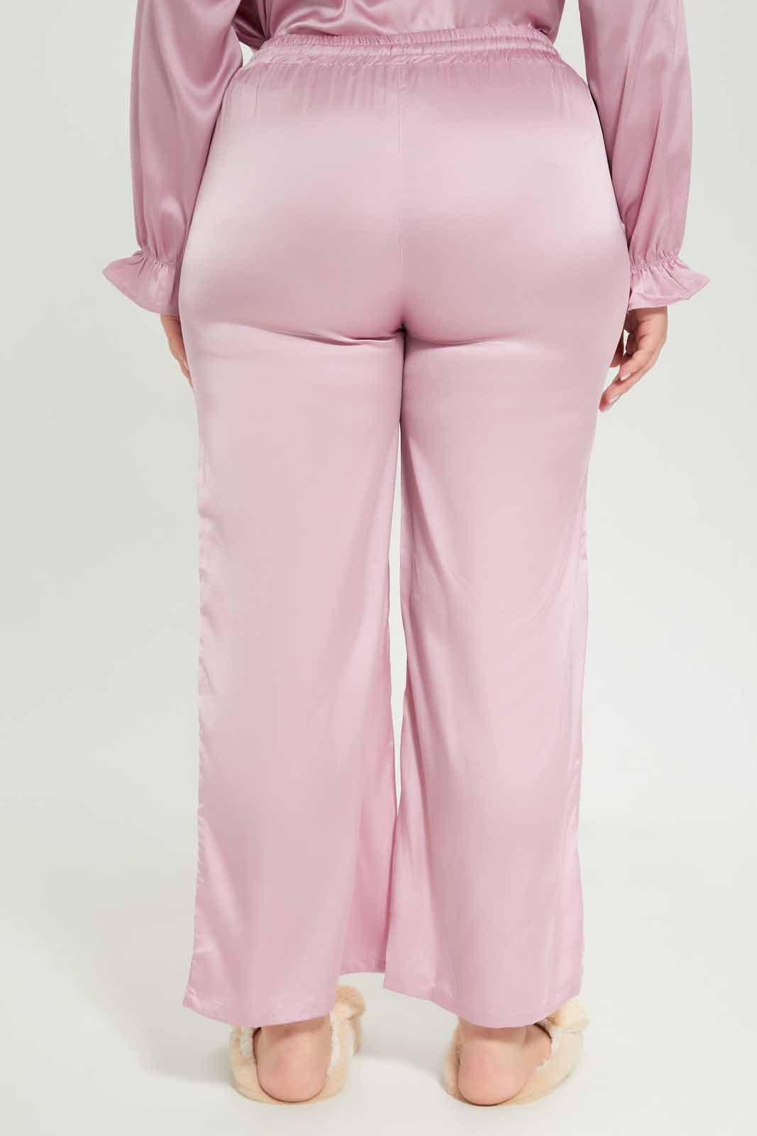 Redtag-Women-Wide-Leg-Satin-Elasticated-Waist-Pants-Category:Trousers,-Colour:Mauve,-Deals:New-In,-Dept:Ladieswear,-Filter:Plus-Size,-LDP-Trousers,-New-In-LDP-APL,-Non-Sale,-S23A,-Section:Women-Women's-