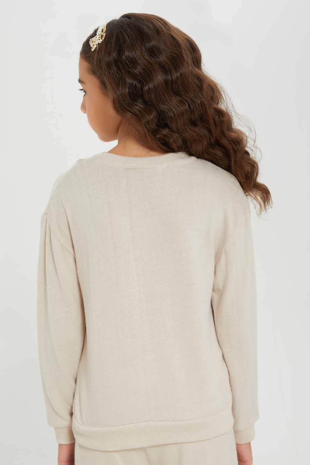 Redtag-Girls-Beige-Sweat-Top-Category:Sweatshirts,-Colour:Beige,-Deals:New-In,-Dept:Girls,-Filter:Girls-(2-to-8-Yrs),-GIR-Sweatshirts,-New-In-GIR-APL,-Non-Sale,-S23A,-Section:Girls-(0-to-14Yrs)-Girls-2 to 8 Years