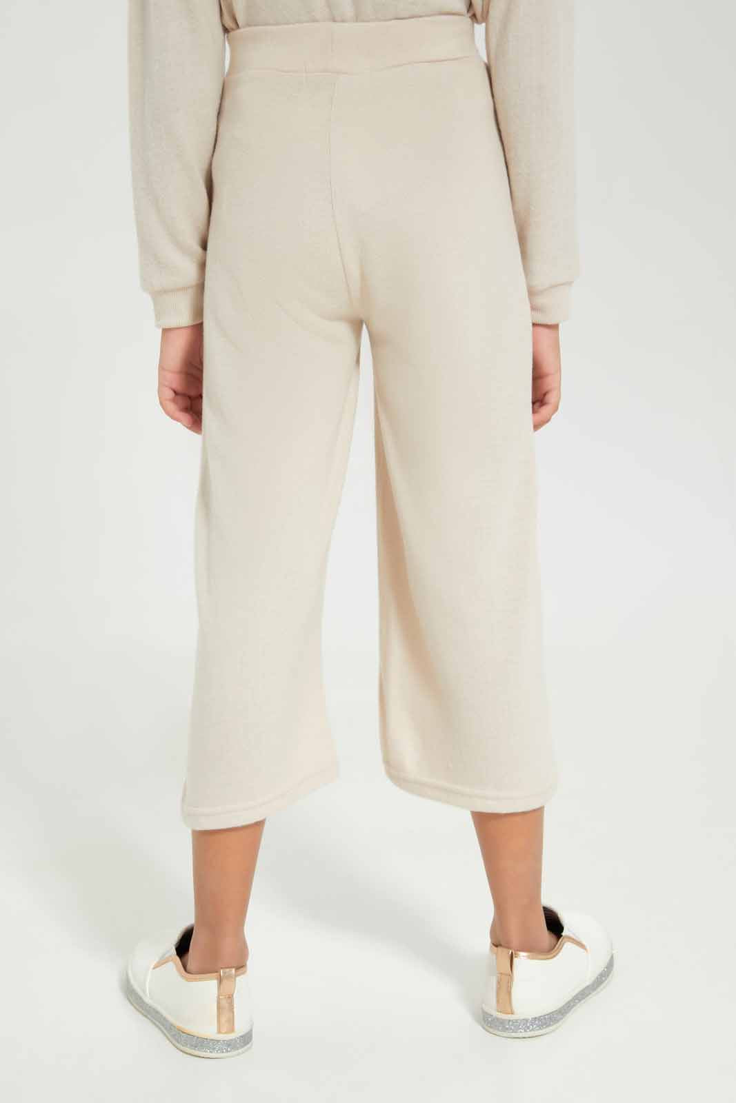 Redtag-Girls-Beige-Wide-Leg-Track-Category:Joggers,-Colour:Beige,-Deals:New-In,-Dept:Girls,-Filter:Girls-(2-to-8-Yrs),-GIR-Joggers,-New-In-GIR-APL,-Non-Sale,-S23A,-Section:Girls-(0-to-14Yrs)-Girls-2 to 8 Years