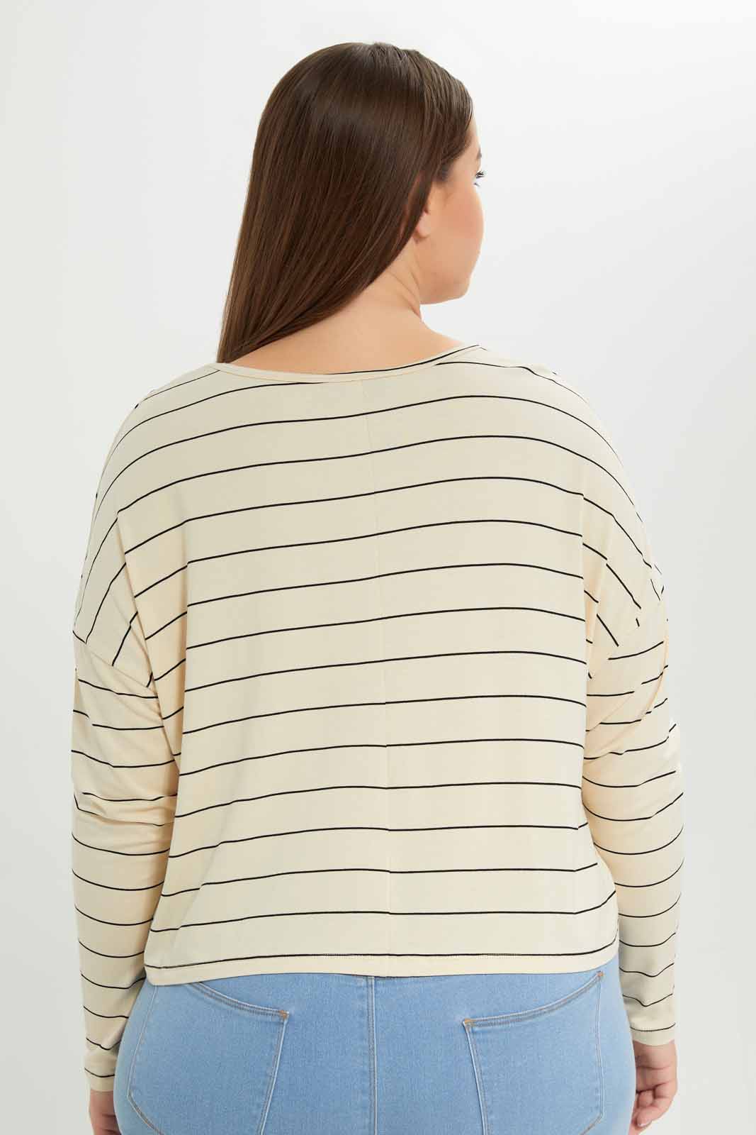 Redtag-Women-Light-Peach-Striped-Drop-Shoulder-Jersey-Top-Category:Tops,-Colour:Assorted,-Deals:New-In,-Dept:Ladieswear,-Filter:Plus-Size,-LDP-Tops,-New-In-LDP-APL,-Non-Sale,-S23A,-Section:Women-Women's-