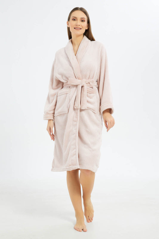 Redtag-Pink-Ultra-Soft-Bathrobe-Category:Robes,-Colour:Pink,-Deals:New-In,-Filter:Home-Bathroom,-HMW-BAC-Robes,-New-In-HMW-BAC,-Non-Sale,-S23A,-Section:Homewares-Home-Bathroom-