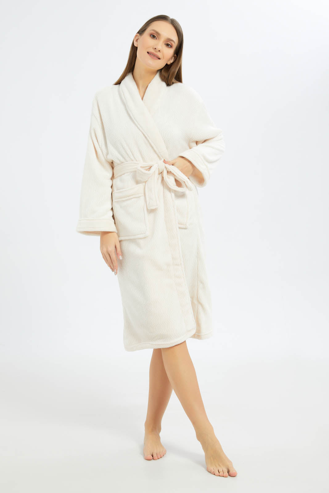 Redtag-Cream-Ultra-Soft-Bathrobe-Category:Robes,-Colour:Cream,-Deals:New-In,-Filter:Home-Bathroom,-HMW-BAC-Robes,-New-In-HMW-BAC,-Non-Sale,-S23A,-Section:Homewares-Home-Bathroom-