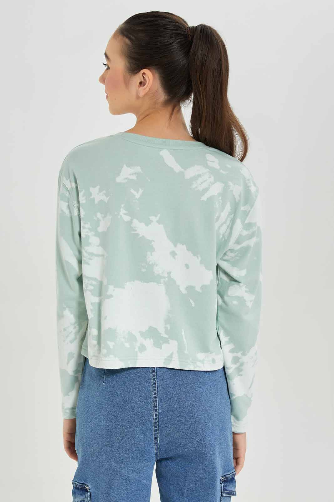 Redtag-Girls-Mint/White-Tie-Dye-T-Shirts-Category:T-Shirts,-Colour:Green,-Deals:New-In,-Dept:Girls,-Filter:Senior-Girls-(8-to-14-Yrs),-GSR-T-Shirts,-New-In-GSR-APL,-Non-Sale,-S23A,-Section:Girls-(0-to-14Yrs)-Senior-Girls-9 to 14 Years