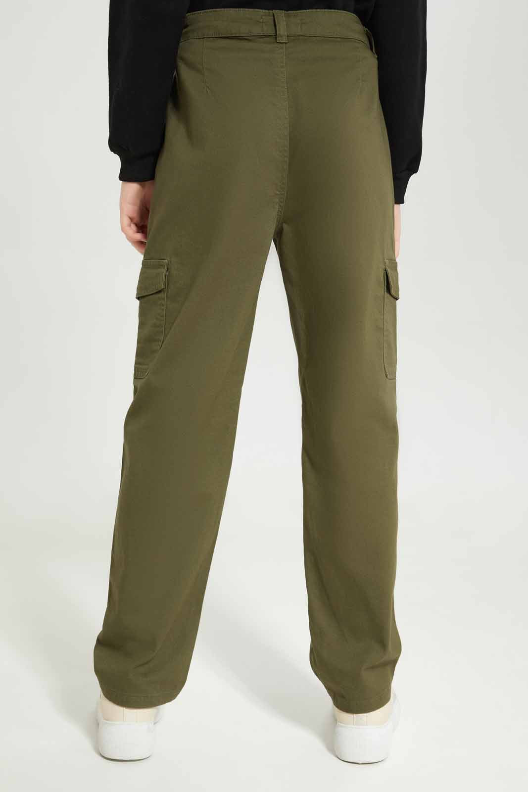 Redtag-Girls-Sage-Cargo-Pocket-Jeans-Category:Jeans,-Colour:Green,-Deals:New-In,-Dept:Girls,-Filter:Senior-Girls-(8-to-14-Yrs),-GSR-Jeans,-New-In-GSR-APL,-Non-Sale,-S23A,-Section:Girls-(0-to-14Yrs)-Senior-Girls-