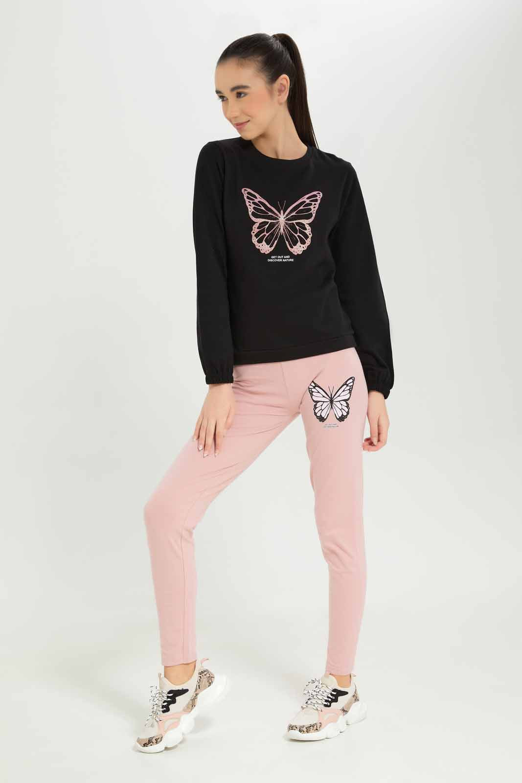 Redtag-Girls-Black-Jogsets-Category:Jog-Sets,-Colour:Black,-Deals:New-In,-Dept:Girls,-Filter:Senior-Girls-(8-to-14-Yrs),-GSR-Jog-Sets,-New-In-GSR-APL,-Non-Sale,-S23A,-Section:Girls-(0-to-14Yrs)--