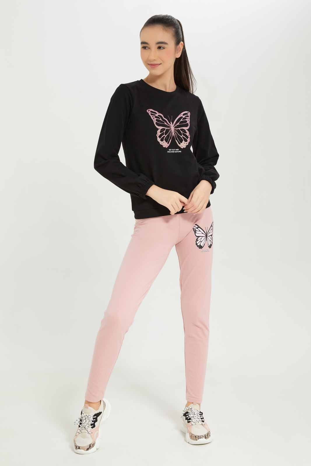 Redtag-Girls-Black-Jogsets-Category:Jog-Sets,-Colour:Black,-Deals:New-In,-Dept:Girls,-Filter:Senior-Girls-(8-to-14-Yrs),-GSR-Jog-Sets,-New-In-GSR-APL,-Non-Sale,-S23A,-Section:Girls-(0-to-14Yrs)--
