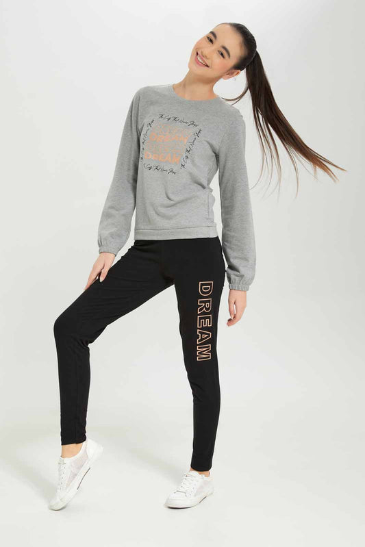 Redtag-Girls-Grey-Melange-Jogsets-Category:Jog-Sets,-Colour:Grey,-Deals:New-In,-Dept:Girls,-Filter:Senior-Girls-(8-to-14-Yrs),-GSR-Jog-Sets,-New-In-GSR-APL,-Non-Sale,-S23A,-Section:Girls-(0-to-14Yrs)--