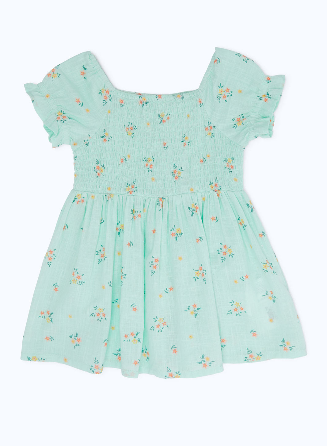Redtag-Girls-Mint-Smocking-Aop-Dress-Category:Dresses,-Colour:Mint,-Deals:2-FOR-90,-Deals:New-In,-Dept:Girls,-Filter:Infant-Girls-(3-to-24-Mths),-H1:KWR,-H2:ING,-H3:DRS,-H4:CAD,-ING-Dresses,-New-In-ING-APL,-Non-Sale,-S23B,-Season:S23B,-Section:Girls-(0-to-14Yrs)-Infant-Girls-3 to 24 Months