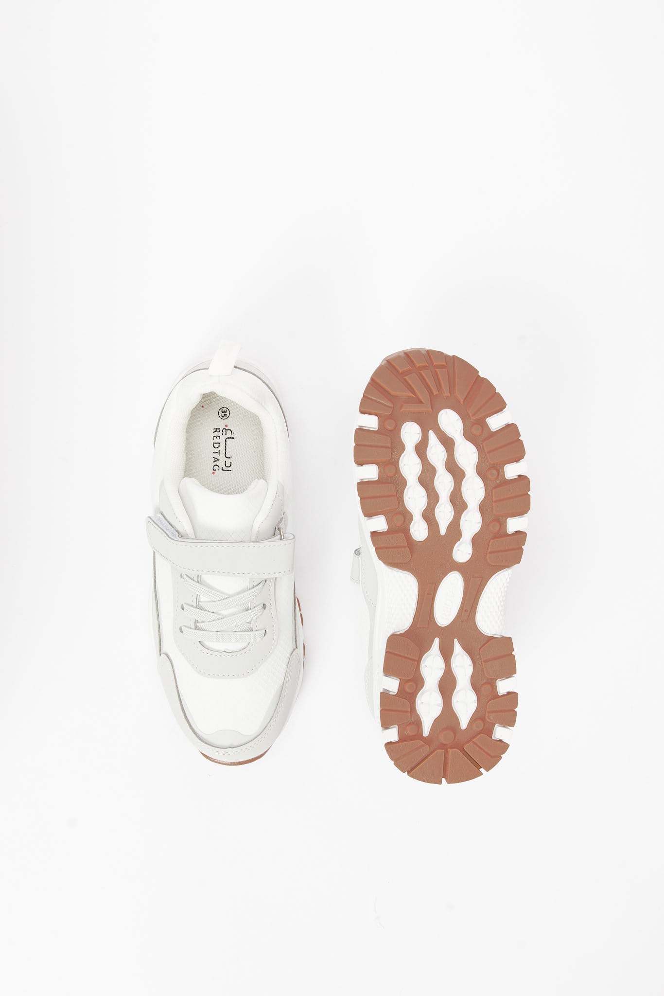 Senior Boys Grey And White Colour Block Sneakers