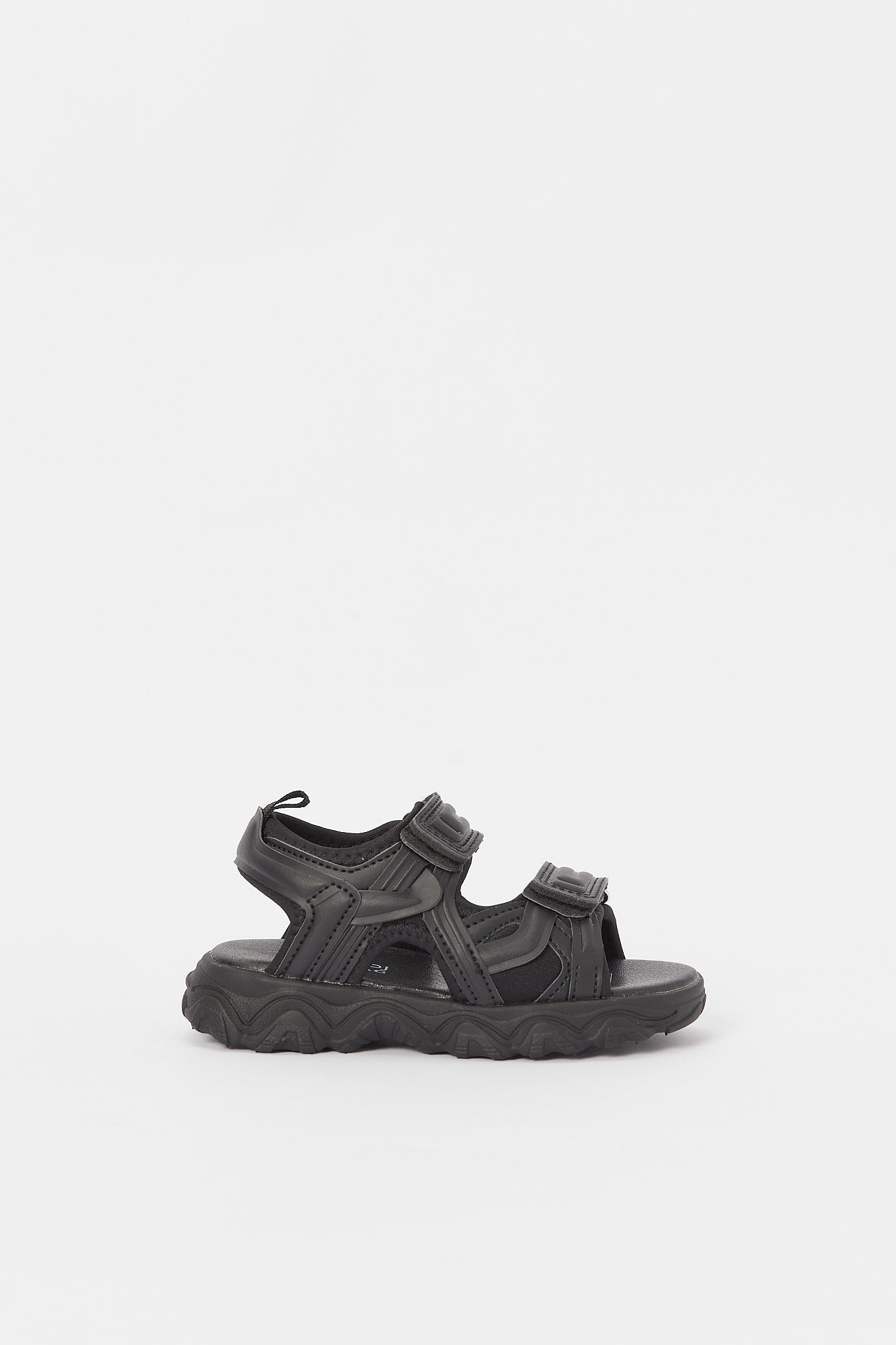 Redtag-Black-Material-Block-Trekker-Sandal-BOY-Sandals,-Category:Shoes,-Colour:Black,-Deals:New-In,-Filter:Boys-Footwear-(3-to-5-Yrs),-H1:FOO,-H2:BOY,-H3:SAF,-H4:SAN,-N/A,-New-In-BOY-FOO,-Non-Sale,-S23B,-Season:S23B,-Section:Boys-(0-to-14Yrs)-Boys-3 to 5 Years