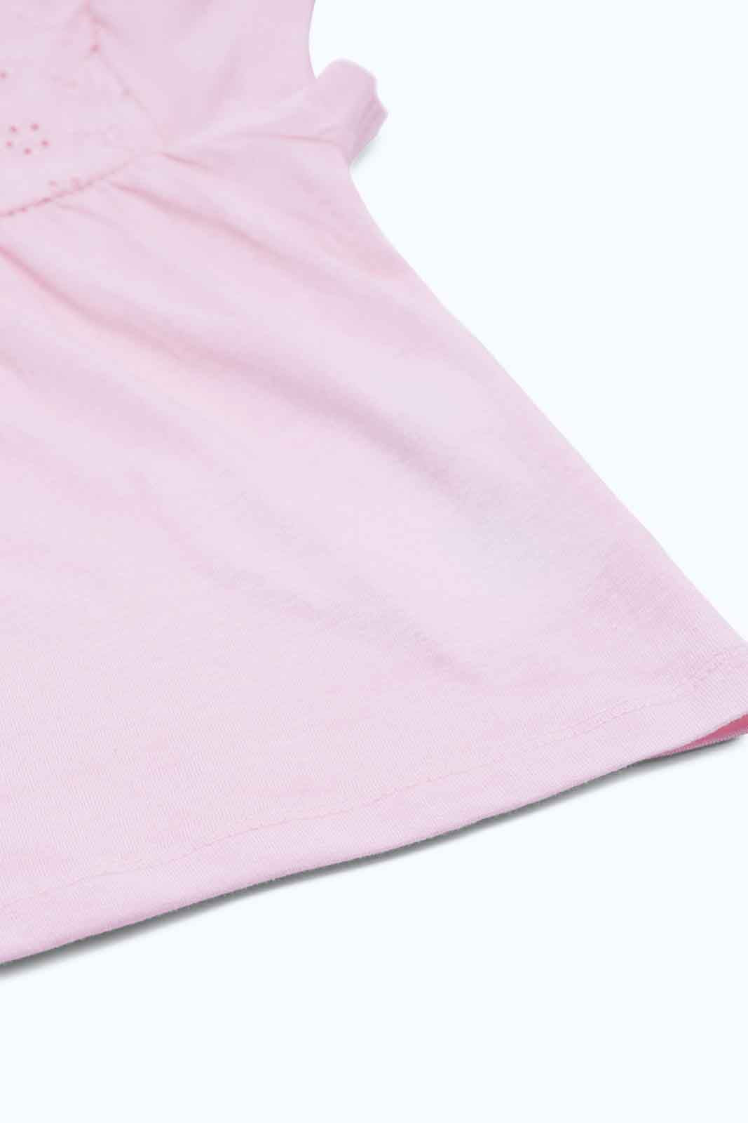 Redtag-Girls-Pink-Solid-Schifli-Yoke-Blouse-Category:Blouses,-Colour:Apricot,-Deals:New-In,-Dept:Girls,-Filter:Infant-Girls-(3-to-24-Mths),-ING-Blouses,-New-In-ING-APL,-Non-Sale,-S23B,-Section:Girls-(0-to-14Yrs)-Infant-Girls-3 to 24 Months